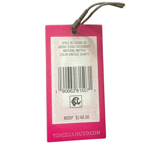 Vince Camuto Zosia Crossbody Bag Silver Chain Strap Wallet Pebbled Leather Pink - Picture 4 of 9